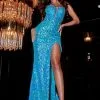Portia & Scarlett Portia And Scarlett PS22540 Sequin Corset High Slit Prom Dress