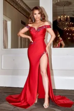 Portia & Scarlett Portia And Scarlett PS22570 Off Shoulder Prom Dress