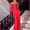 Portia & Scarlett Portia And Scarlett PS23368 One Long Sleeve Prom Dress 2 Portia & Scarlett Portia And Scarlett PS23368 One Long Sleeve Prom Dress -Outlet Prom Dresses Store PS23368 Portia and Scarlett Prom Dress S23 470x705