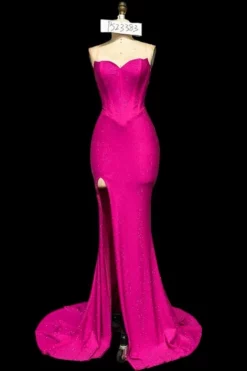 Portia & Scarlett Portia And Scarlett PS23383 Strapless High Slit Prom Dress