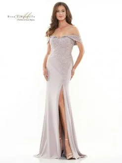 Rina Di Montella RD2728 Off Shoulder Draped Sleeve MOB Gown