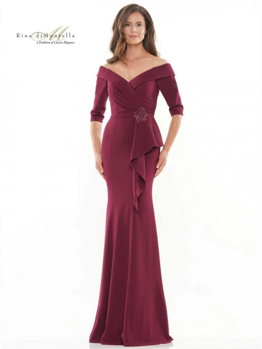 Rina Di Montella RD2733 Flounced Mother Of Bride Gown 3 Rina Di Montella RD2733 Flounced Mother Of Bride Gown