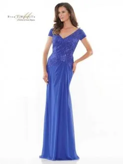 Rina Di Montella RD2743 Shimmering Short Sleeve MOB Gown