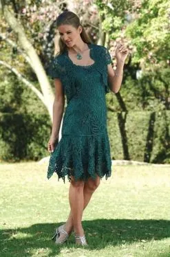 Soulmates Silk Soulmates 2pc Wedding Guest Cocktail Jacket Dress C9125