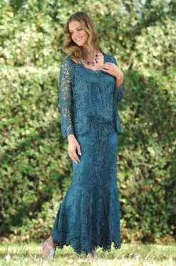 Soulmates Silk Soulmates 3pc Long Hanky Hem Formal Skirt Set C9127