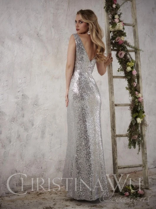 Christina Wu Celebration Christina Wu Occasions 22708 V Neck Sequin Bridesmaid Gown 4 Christina Wu Celebration Christina Wu Occasions 22708 V Neck Sequin Bridesmaid Gown - Image 2