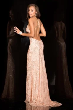 Scala 48557 Deep V Neck Beaded Long Dress -Outlet Prom Dresses Store S16 SCL 48557 02 470x705