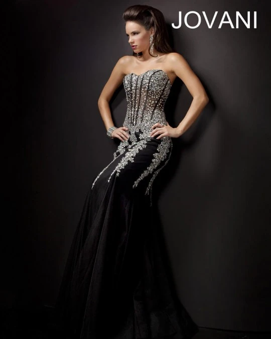 Jovani 5908 Tulle Mermaid Dress 7 Jovani 5908 Tulle Mermaid Dress - Image 5