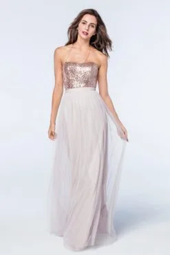 Size 10 Rose Gold Watters 2307 Annette Separate Bridesmaid Bustier Top -Outlet Prom Dresses Store S17 WTR 2307 04 470x705