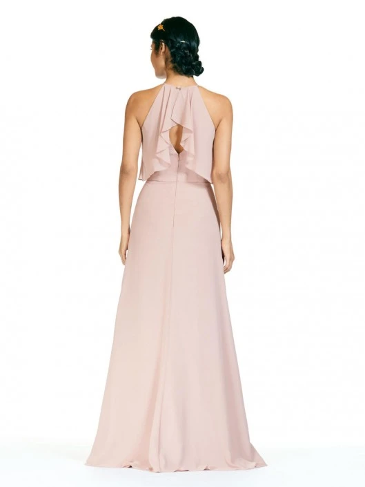 Size 10 Deco Blush Bari Jay 1801 Flowy Top Long Bridesmaid Dress 4 Size 10 Deco Blush Bari Jay 1801 Flowy Top Long Bridesmaid Dress - Image 2