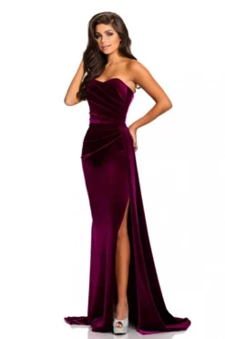Johnathan Kayne 8087 Strapless Stretch Velvet Gown 11 Johnathan Kayne 8087 Strapless Stretch Velvet Gown -Outlet Prom Dresses Store S18 JK 8087 05 470x705