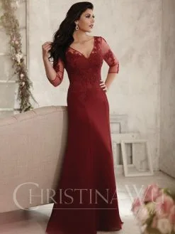 Christina Wu Elegance 17754 Sheer Sleeve Mother Of The Bride Dress 9 Christina Wu Elegance 17754 Sheer Sleeve Mother Of The Bride Dress -Outlet Prom Dresses Store S19 CWE 17754 04 529x705