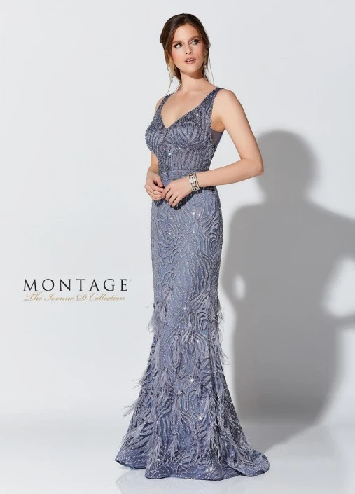 Ivonne D For Mon Cheri Ivonne D Mon Cheri 119D52 Mother Of The Bride Dress With Feathers 5 Ivonne D For Mon Cheri Ivonne D Mon Cheri 119D52 Mother Of The Bride Dress With Feathers - Image 3