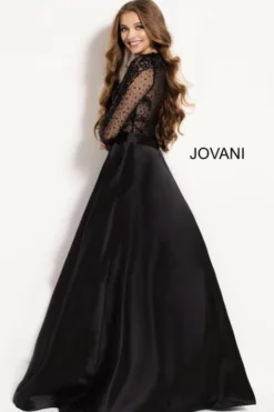 Jovani 46066 Sheer Long Sleeve Beaded Gown -Outlet Prom Dresses Store S19 JV 46066 02 470x705