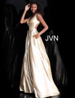 Jovani JVN Prom JVN66900 Shimmering Gown With Pockets -Outlet Prom Dresses Store S19 JVN JVN66900 04 538x705