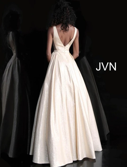 Jovani JVN Prom JVN67880 Shimmering Gown With Cutout Sides 4 Jovani JVN Prom JVN67880 Shimmering Gown With Cutout Sides - Image 2