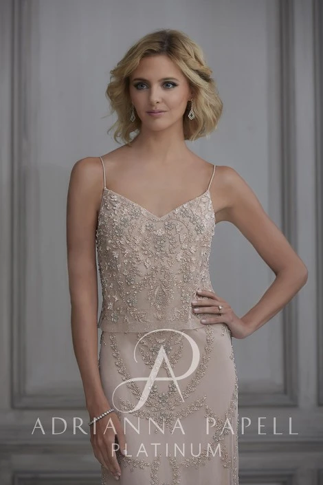 Adrianna Papell Platinum Adrianna Papell 40112 Sequin Flounce Bridesmaid Dress 5 Adrianna Papell Platinum Adrianna Papell 40112 Sequin Flounce Bridesmaid Dress - Image 3