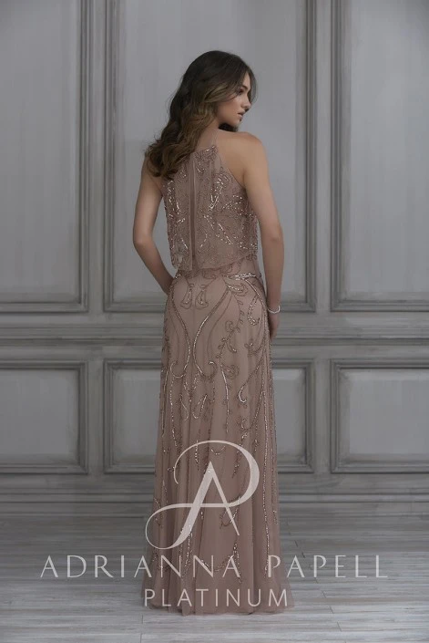 Adrianna Papell Platinum Adrianna Papell 40119 Flounce Beaded Bridesmaid Dress 4 Adrianna Papell Platinum Adrianna Papell 40119 Flounce Beaded Bridesmaid Dress - Image 2
