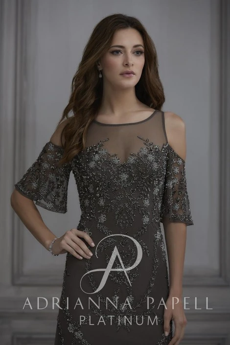 Adrianna Papell Platinum Adrianna Papell 40126 Cold Shoulder Bridesmaid Dress 5 Adrianna Papell Platinum Adrianna Papell 40126 Cold Shoulder Bridesmaid Dress - Image 3