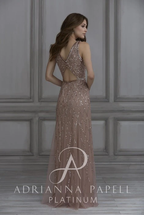 Adrianna Papell Platinum Adrianna Papell 40135 Sparkling Beaded Bridesmaid Dress 4 Adrianna Papell Platinum Adrianna Papell 40135 Sparkling Beaded Bridesmaid Dress - Image 2
