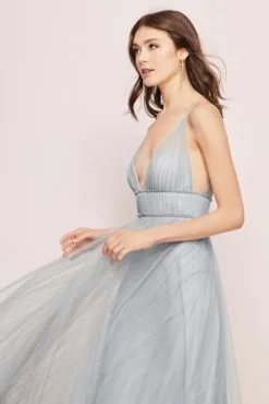 Wtoo By Watters Wtoo Callie 744 Plunging V Bobbinet Bridesmaid Dress -Outlet Prom Dresses Store S19 WTOO 744 03 471x705