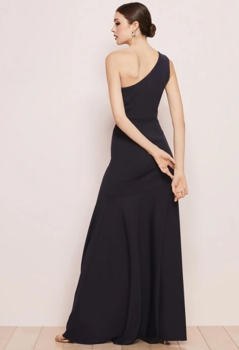 Size 15 Navy Blue Watters Booker 6801 One Shoulder Bridesmaid Dress 4 Size 15 Navy Blue Watters Booker 6801 One Shoulder Bridesmaid Dress - Image 2