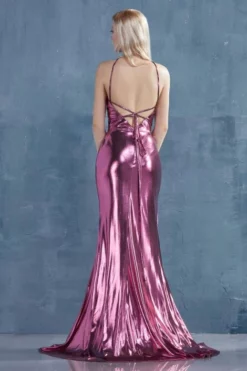 Andrea & Leo Andrea And Leo A0921 Metallic Ruched Gown -Outlet Prom Dresses Store S20 AL A0921 04 470x705