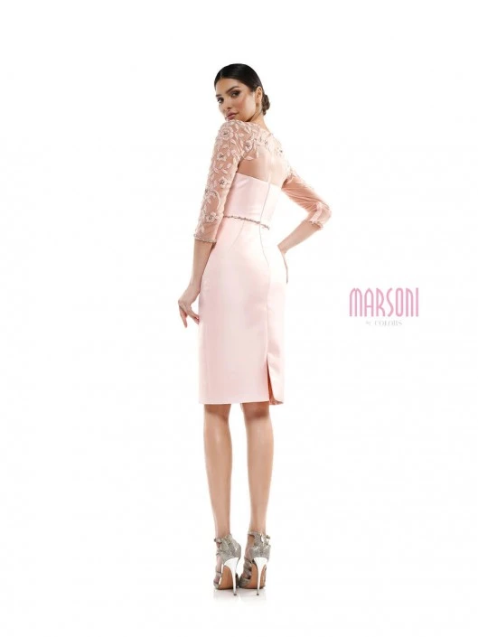 Marsoni By Colors Marsoni MV1061 Sheer Sleeve Cocktail Dress 4 Marsoni By Colors Marsoni MV1061 Sheer Sleeve Cocktail Dress - Image 2