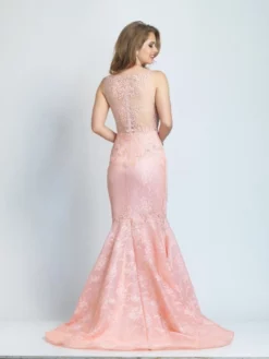 Dave And Johnny A9003 Sheer Back Mermaid Gown -Outlet Prom Dresses Store S20 DJ A9003 02 529x705