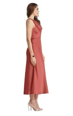 Dessy Lovely Lovely LB003 Cowl Neck Sleeveless Midi Bridesmaid Dress -Outlet Prom Dresses Store S20 DL LB003 03 447x705