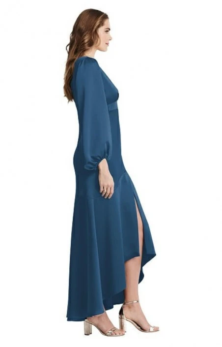 Dessy Lovely Lovely LB008 Long Sleeve High Low Bridesmaid Dress 5 Dessy Lovely Lovely LB008 Long Sleeve High Low Bridesmaid Dress - Image 3