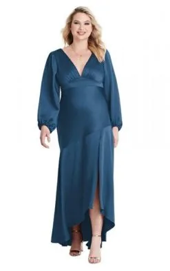 Dessy Lovely Lovely LB008 Long Sleeve High Low Bridesmaid Dress 10 Dessy Lovely Lovely LB008 Long Sleeve High Low Bridesmaid Dress -Outlet Prom Dresses Store S20 DL LB008 04 442x705