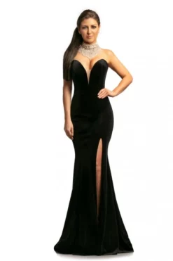 Johnathan Kayne 9249 Velvet Gown With Separate Feather Cape 7 Johnathan Kayne 9249 Velvet Gown With Separate Feather Cape -Outlet Prom Dresses Store S20 JK 9249 03 470x705