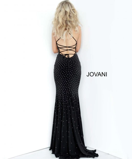 Jovani 1114 Deep V Gown With Lace Up 4 Jovani 1114 Deep V Gown With Lace Up - Image 2