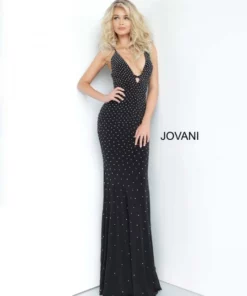 Jovani 1114 Deep V Gown With Lace Up 7 Jovani 1114 Deep V Gown With Lace Up -Outlet Prom Dresses Store S20 JV 1114 03 540x648