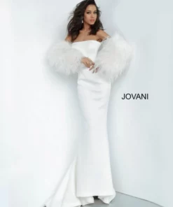 Jovani 1226 Gown With Separate Feather Sleeves 8 Jovani 1226 Gown With Separate Feather Sleeves -Outlet Prom Dresses Store S20 JV 1226 03 540x648