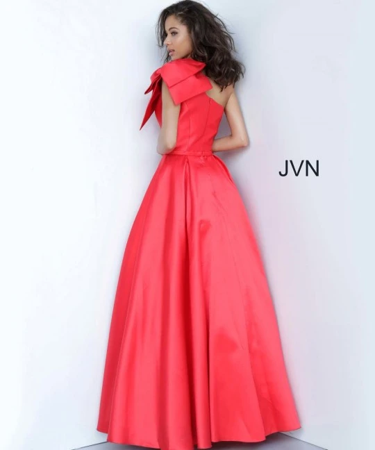 JVN By Jovani JVN4355 One Bow Shoulder Gown 4 JVN By Jovani JVN4355 One Bow Shoulder Gown - Image 2