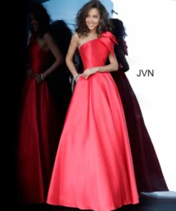 JVN By Jovani JVN4355 One Bow Shoulder Gown 7 JVN By Jovani JVN4355 One Bow Shoulder Gown -Outlet Prom Dresses Store S20 JVN JVN4355 03 540x648