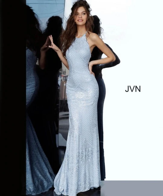 Jovani JVN60137 Jersey Gown With Lace Up Back 5 Jovani JVN60137 Jersey Gown With Lace Up Back - Image 3