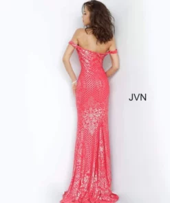 JVN By Jovani JVN60139 Off Shoulder Pattern Gown 6 JVN By Jovani JVN60139 Off Shoulder Pattern Gown -Outlet Prom Dresses Store S20 JVN JVN60139 02 540x648