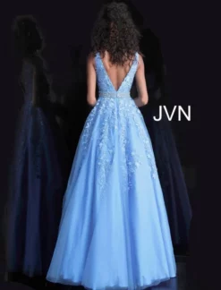 Jovani JVN68258 Ballgown With Beaded Belt -Outlet Prom Dresses Store S20 JVN JVN68258 02 538x705