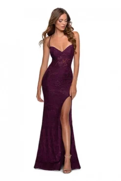 La Femme 28534 Stretch Lace Prom Dress -Outlet Prom Dresses Store S20 LF 28534 04 470x705
