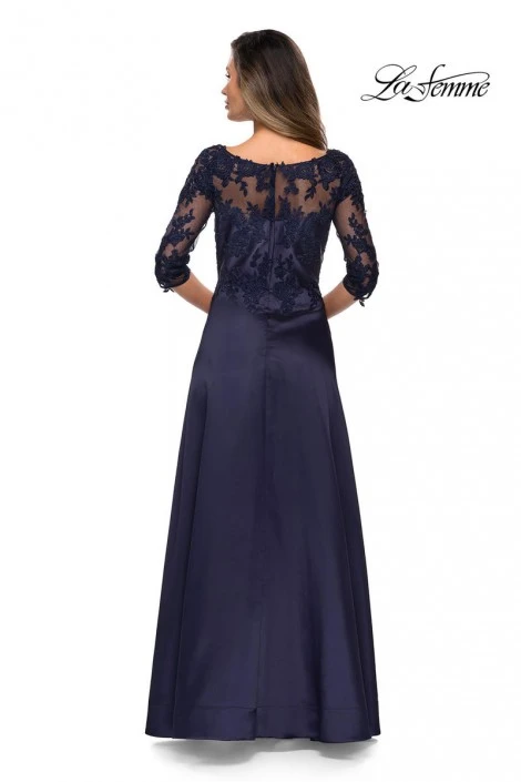 La Femme MOB La Femme 27988 Sheer Lace Mikado Mothers Gown 4 La Femme MOB La Femme 27988 Sheer Lace Mikado Mothers Gown - Image 2