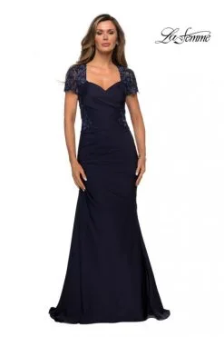 La Femme MOB La Femme 27989 Ruched MOB Dress -Outlet Prom Dresses Store S20 LFE 27989 03 470x705