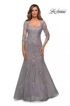 La Femme MOB La Femme 28033 Lace Mother Of The Bride Dress -Outlet Prom Dresses Store S20 LFE 28033 03 470x705