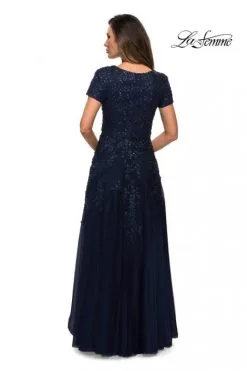 La Femme MOB La Femme 28037 Short Sleeve Lace Gown -Outlet Prom Dresses Store S20 LFE 28037 04 470x705