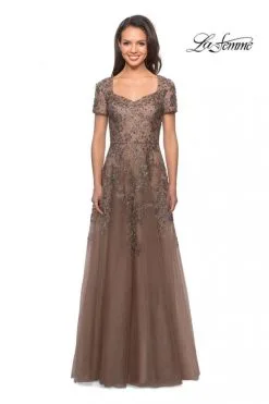 La Femme MOB La Femme 28037 Short Sleeve Lace Gown -Outlet Prom Dresses Store S20 LFE 28037 05 470x705