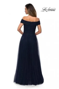 La Femme MOB La Femme 28051 Off Shoulder Beaded Gown -Outlet Prom Dresses Store S20 LFE 28051 04 470x705