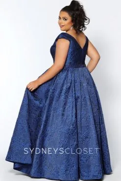 Sydney's Closet Sydneys Closet SC7292 Plus Size Brocade Prom Dress -Outlet Prom Dresses Store S20 SC SC7292 02 470x705