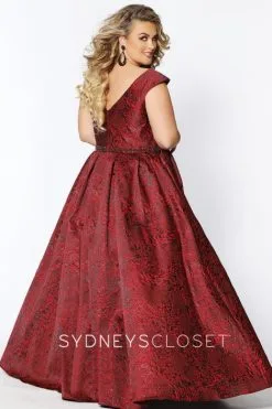 Sydney's Closet Sydneys Closet SC7292 Plus Size Brocade Prom Dress -Outlet Prom Dresses Store S20 SC SC7292 03 470x705